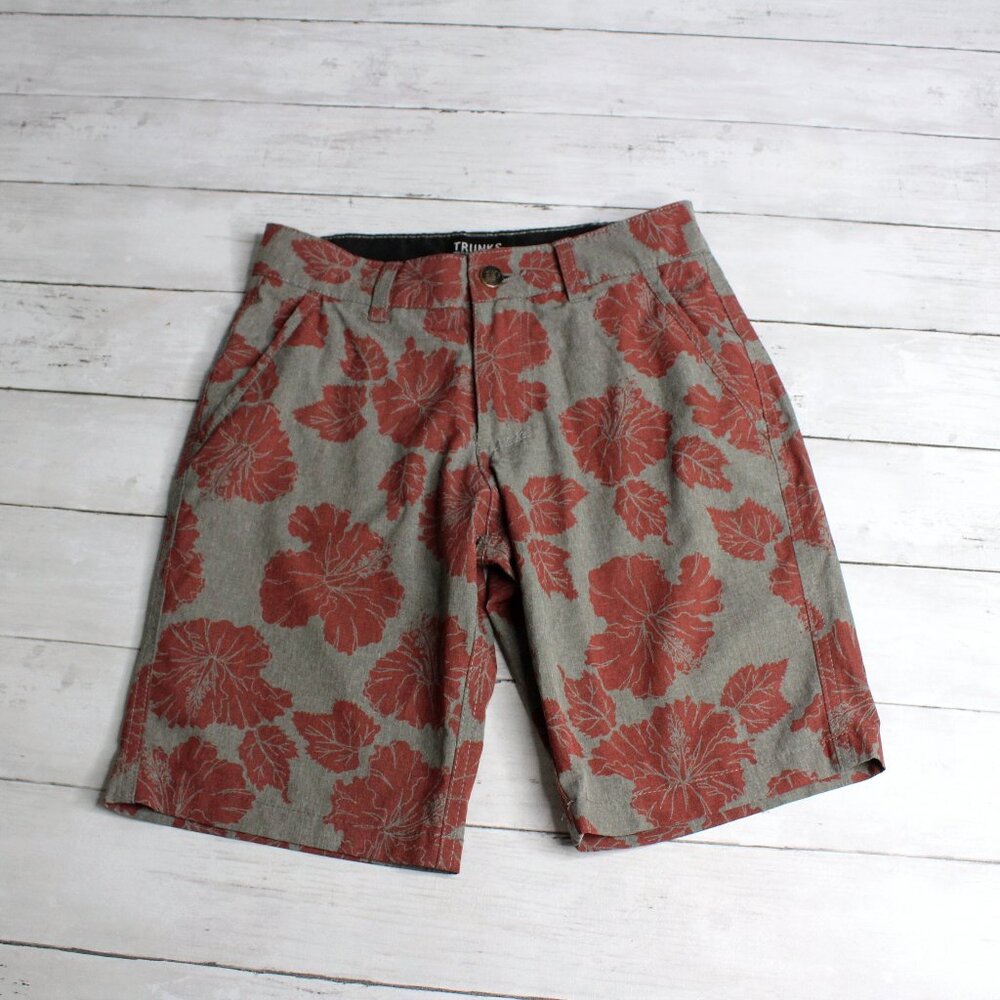 Trunks Multi Functional Boy's Shorts Size M Gray Floral Casual Swim